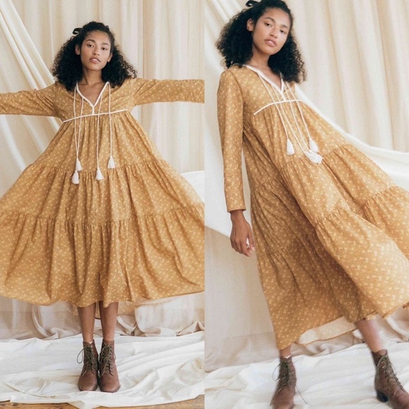 Christy Dawn The Paloma Dress in Biscotti Cosmos Floral Size Small - Picture 2 of 14